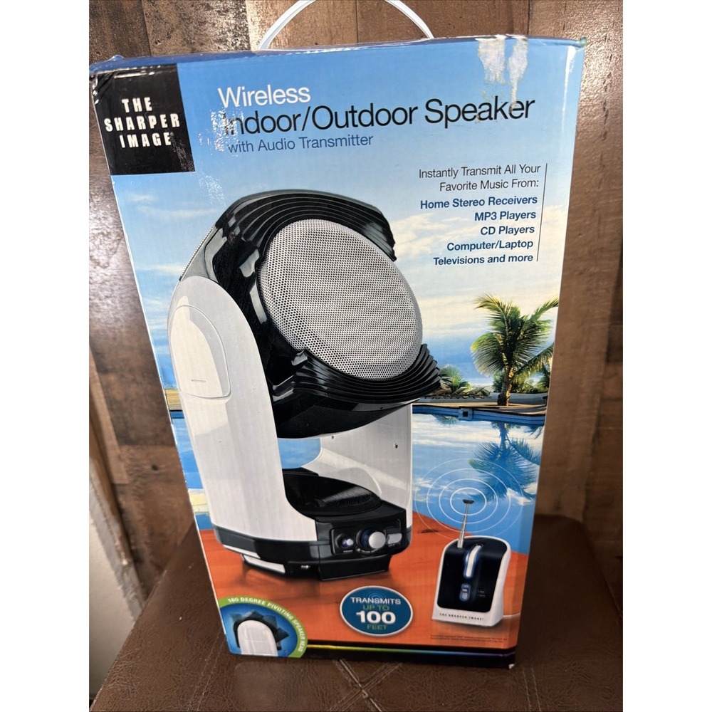 Sharper Image Wireless Indoor Outdoor Speaker System Audio Transmitter New Vtg